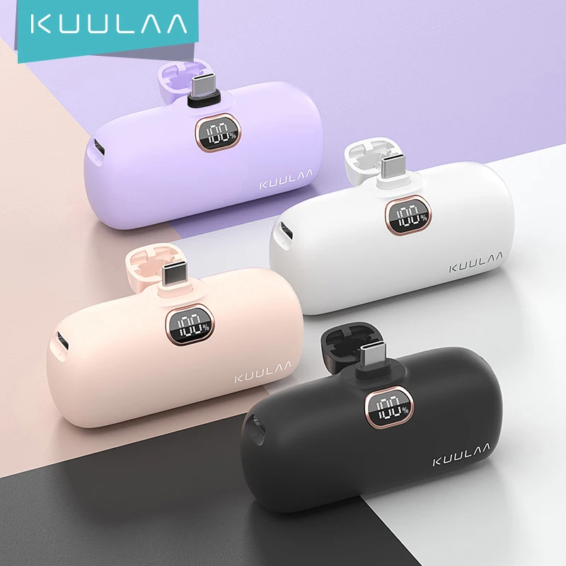 Фото KUULAA 5000 мАч Mini Power Bank Портативное зарядное устройство Внешний аккумулятор Быстрая зарядка PowerBank для iPhone 16 15 14 13 Xiaomi Samsung №1