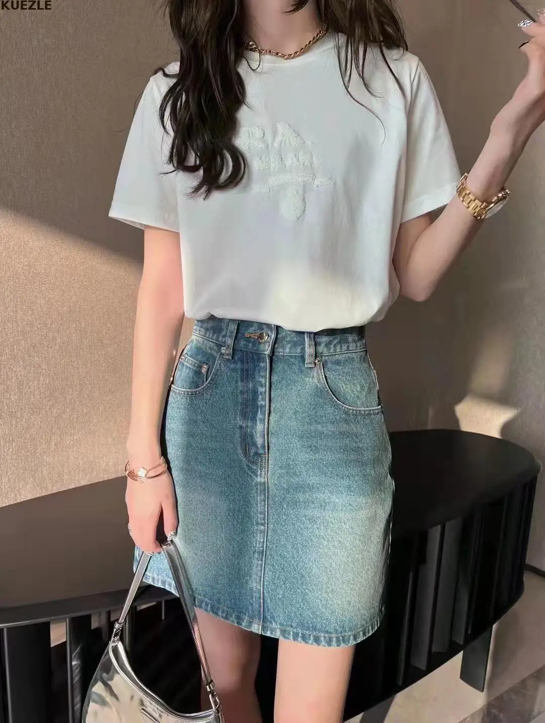 

Fall Fashion Denim Skirt 2022 Summer New brand casual all-match retro wash denim high-waisted Women short skirt high quality