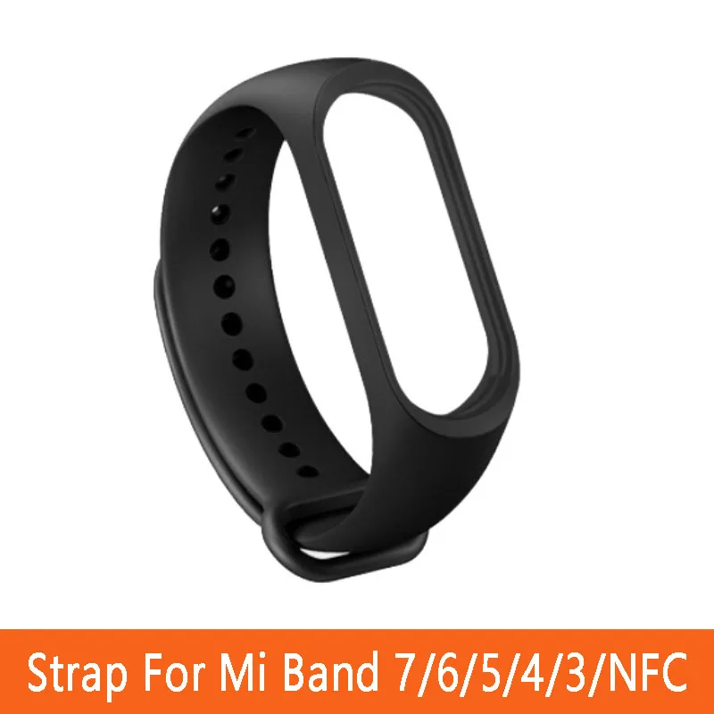 Ремешок для часов Mi band 3 4 5 6 7 версия NFC Воздухопроницаемый силиконовый ремешок
