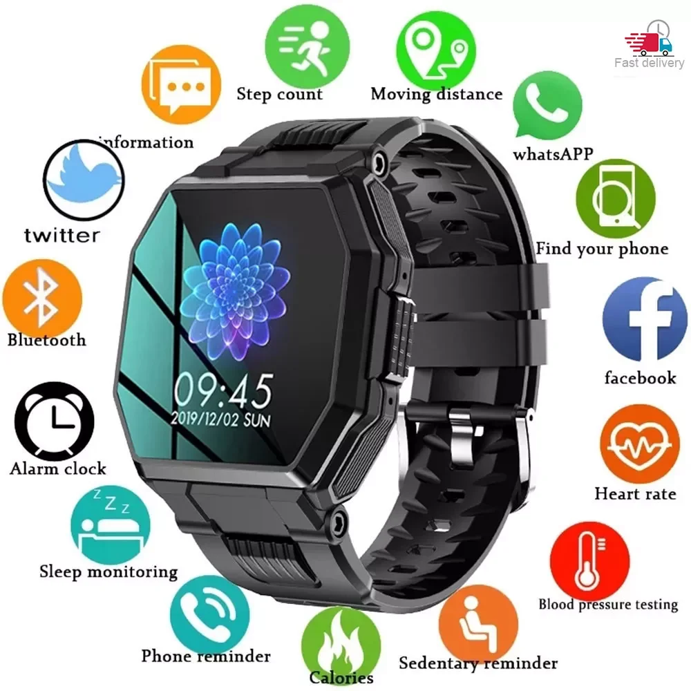 

2021 New S9 Bluetooth Call Smart Watch Men's Full Touch Smartwatch Blood Pressure Heart Rate Monitor for Huawei Android Ios