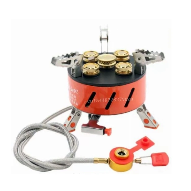 Газовая плита для кемпинга с мощным огнем 3/5 ядер ветрозащитная туристическая