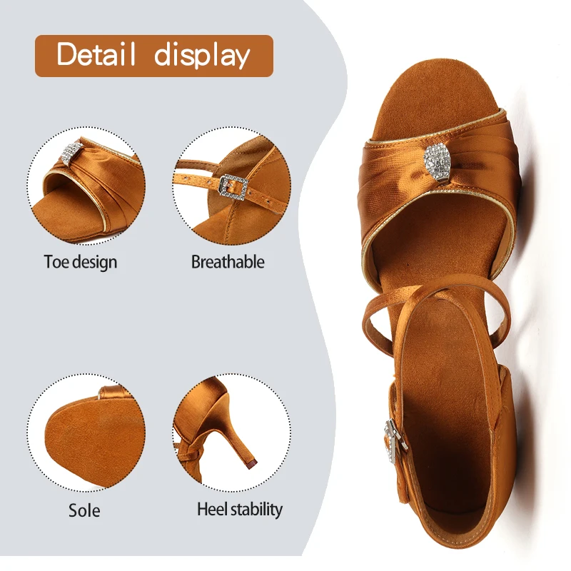DKZSYIM Women Latin Dance Shoes Ladies Ballroom Salsa Dancing Shoes Silk Soft Soles Dance Sandals Girls Tango Shoes Wholesales