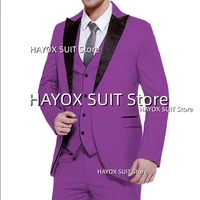 3 piece suit for men slim fit point lapel jacket pants waistcoat business formal office meeting wedding groomsman tuxedo