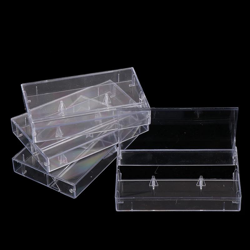 10Pcs Transparent Dustproof Cassette Box Recording Blank Cassette Case Audio Storage Box Home Storage(unavoidable Light scratch）