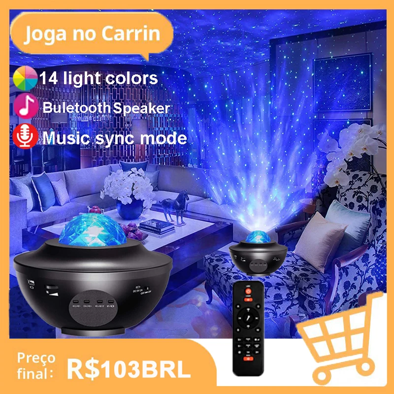 Led  Starry Sky Star Galaxy Projector Night Light Built-in Bluetooth-Speaker for Home Bedroom Decoration Child Kids Present