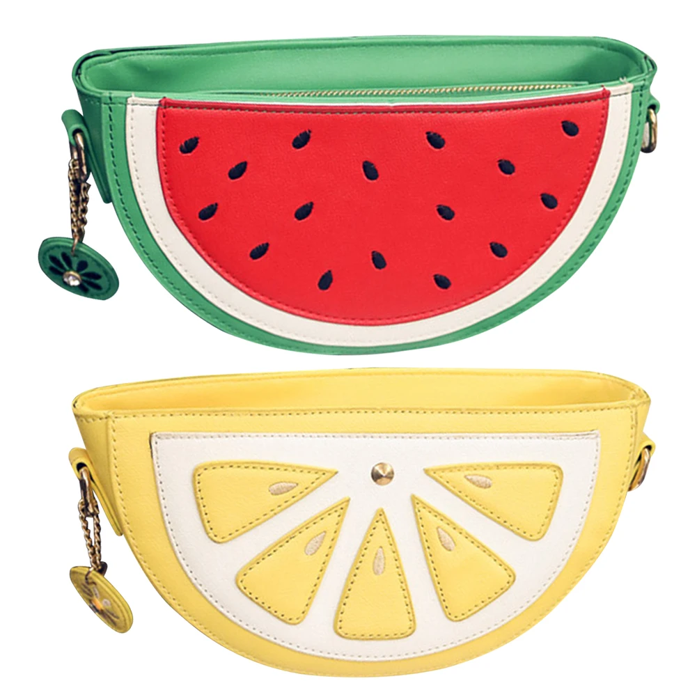 

Fashion PU Leather Shoulder Bag Female Orange Watermelon Shape Croossbody Bag