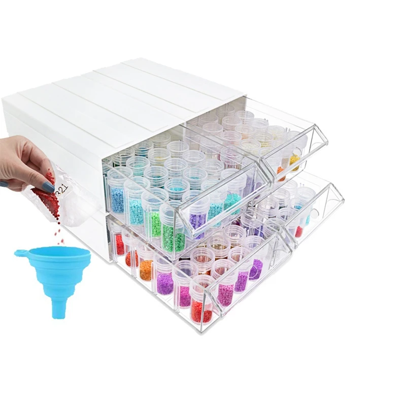 

Storage Containers For Diamond Painting,Organizers 128 Slots Individual Containers For Diamond Art Beads Rhinestones