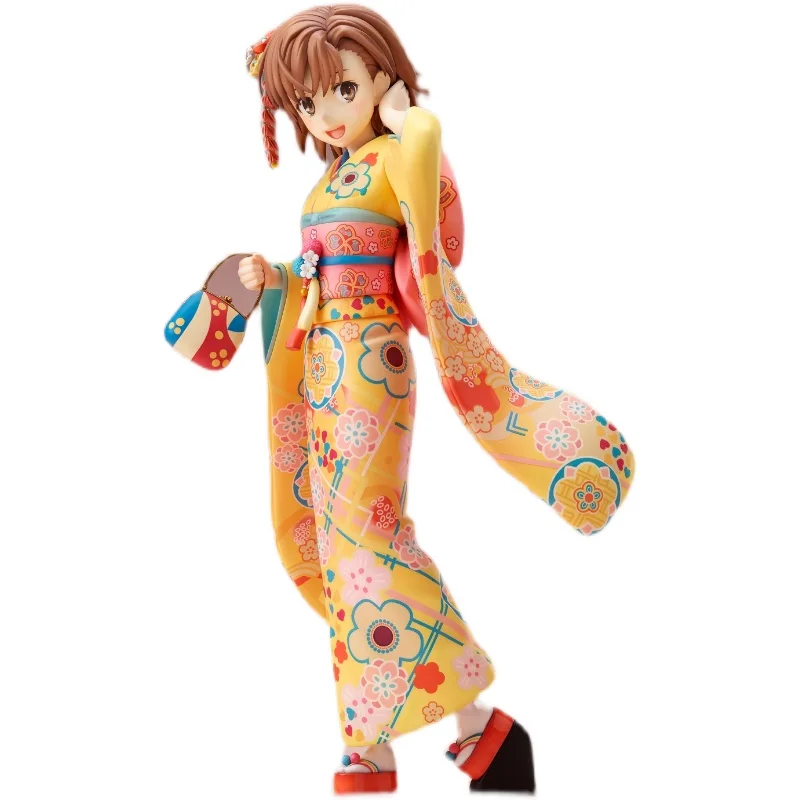 

In Stock Toaru Kagaku No Railgun Misaka Mikoto Japan Anime Figuur Peripheral Kimono Pvc Model Desktop Decorate Collectible Toy