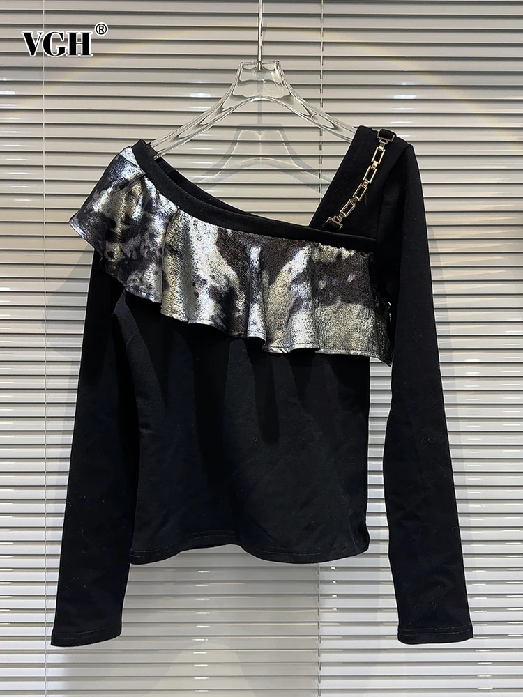 

Женская футболка с длинным рукавом, с диагональным воротником