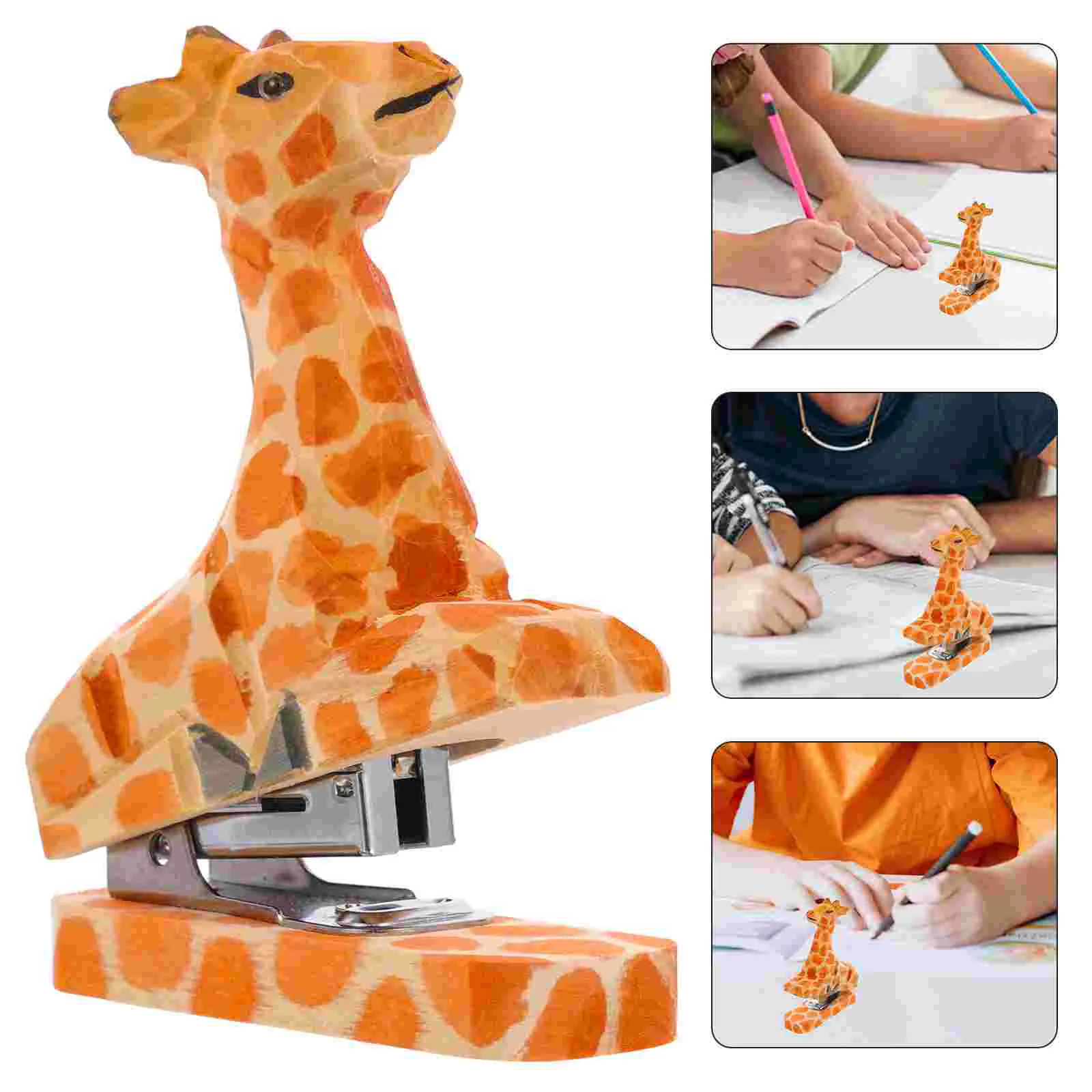 

Reusable Paper Stapler Animal Stapler Office Paper Stapler Wood Stapler Kids Animal Stapler