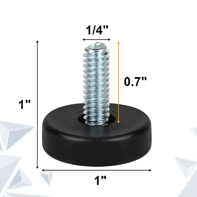 Мебельный балансирующий коврик для ног с резьбой и четырехугольной гайкой