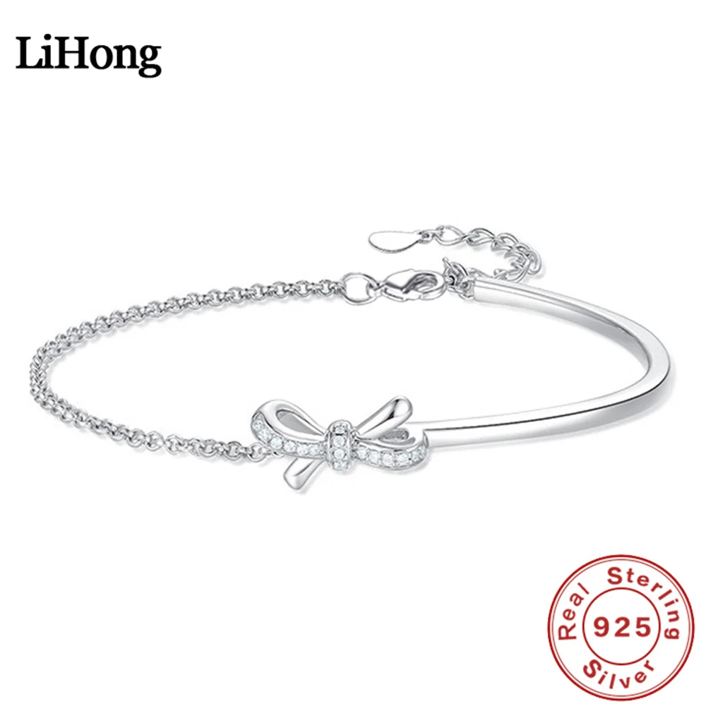 S925 ayar gümüş bilezik yay tasarım duygusu gelişmiş yarı daire ışık lüks elmas mozaik güzel kadınlar takı hediye