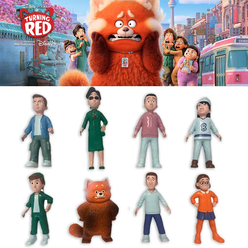 

Disney Anime Turning Red Action Figure Model Toys Li Meiling Red Bear Panda PVC Figures Model Doll Desktop Decor Kids Toys Gifts