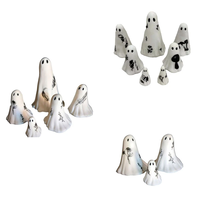 Милое украшение в виде призрака миниатюрное из смолы для домашнего декора