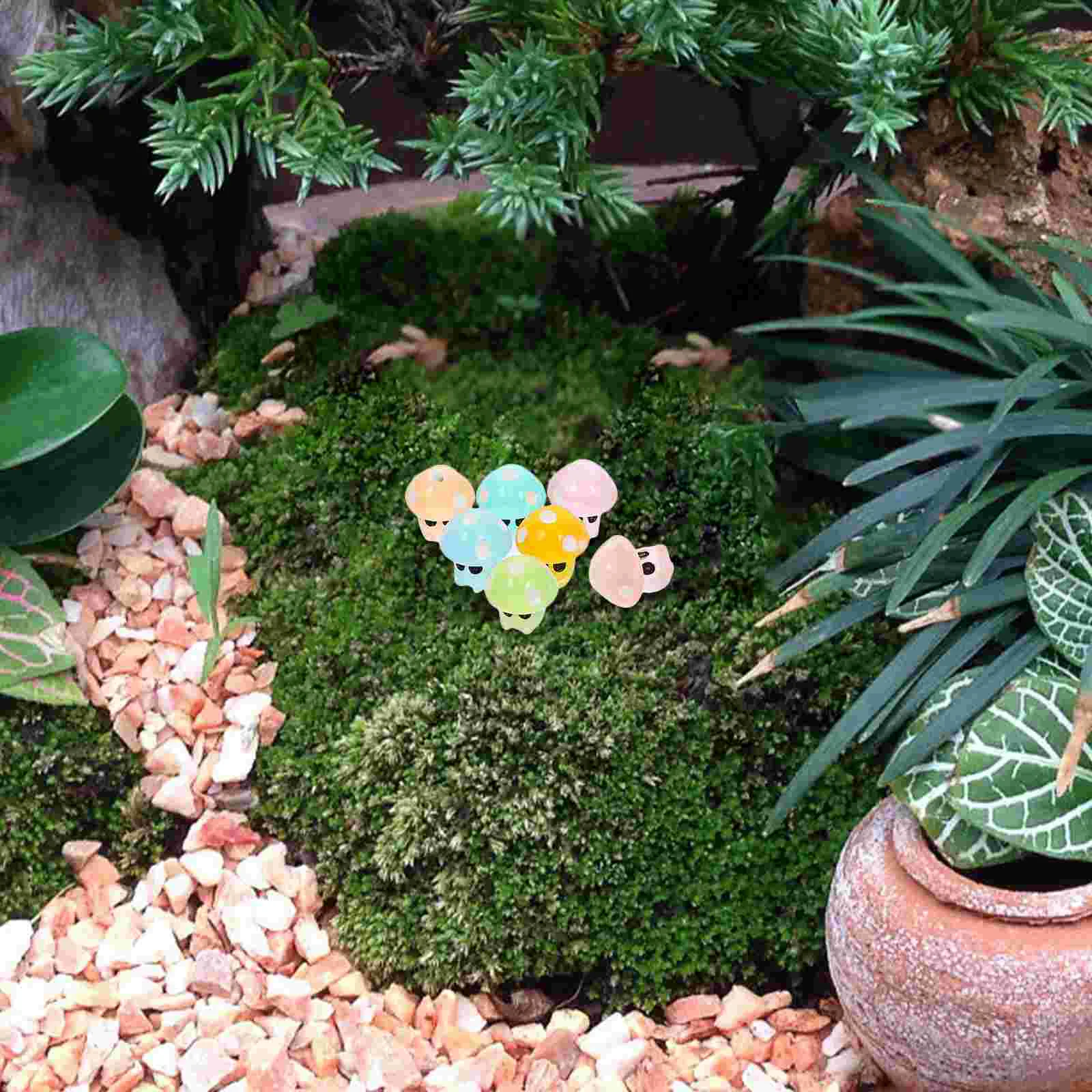 35 шт. светящиеся грибы миниатюрные украшения для растений горшки крошечные