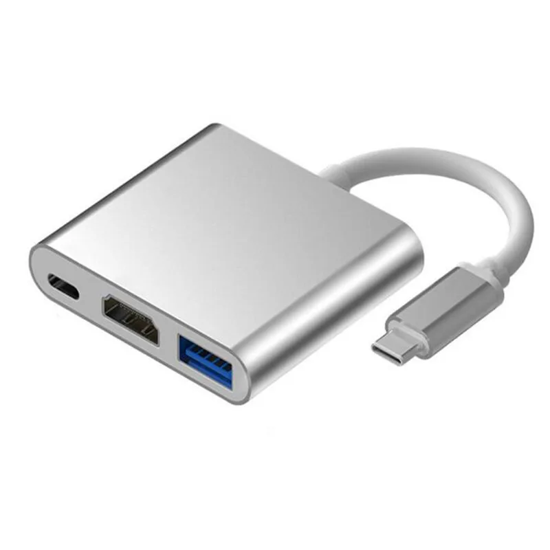 

3-в-1 Расширительная док-станция USB 3.1 Type-c-HDMI + USB + PD, HD-конвертер с поддержкой 4K