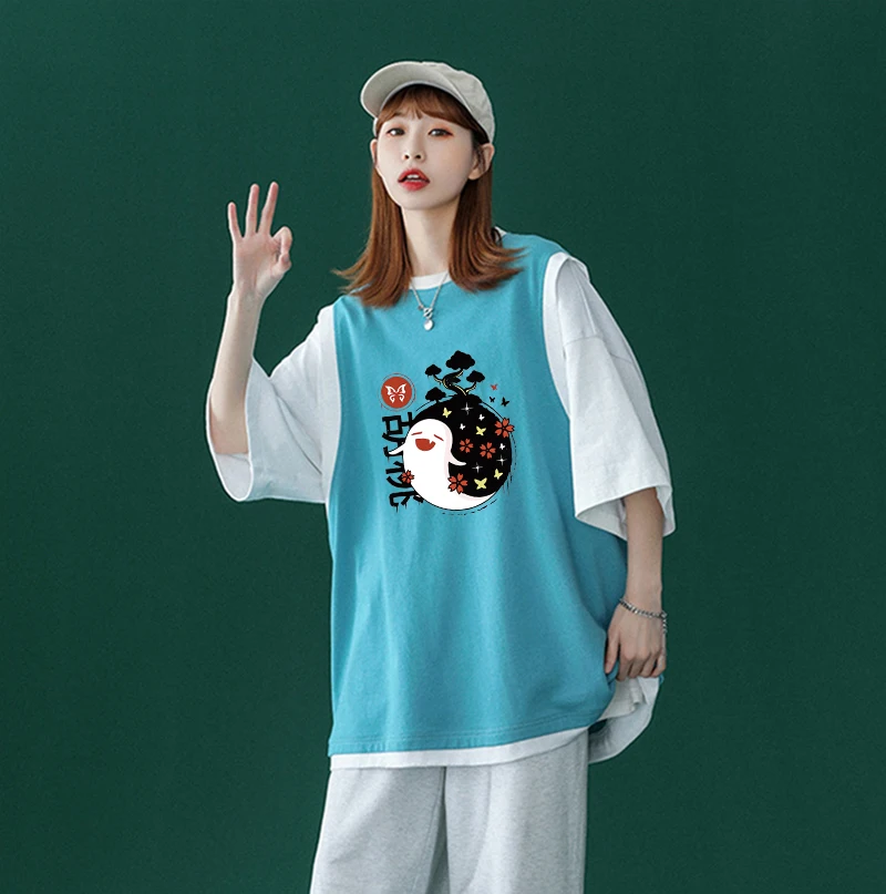 

Fashion Anime Open World Adventure Game Genshin Impact Kawaii Hu Tao Short Sleeve T-shirts Harajuku Summer Oversize Women Tshirt