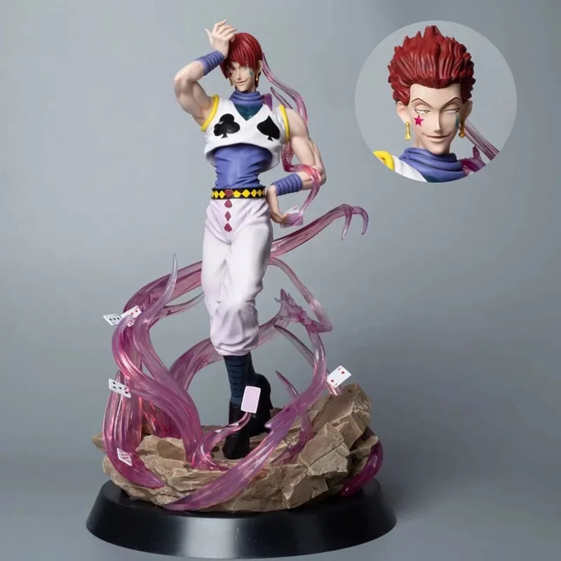 

Аниме-фигурка Hunter X Hunter 32 см, GK Hisoka со сменной головой, экшн-фигурка из ПВХ, коллекционная статуя, модель, игрушки для подарка
