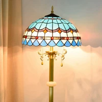 40cm nordic blue mediterranean hotel living room jade floor lamp glazed stained glass pure copper standing light