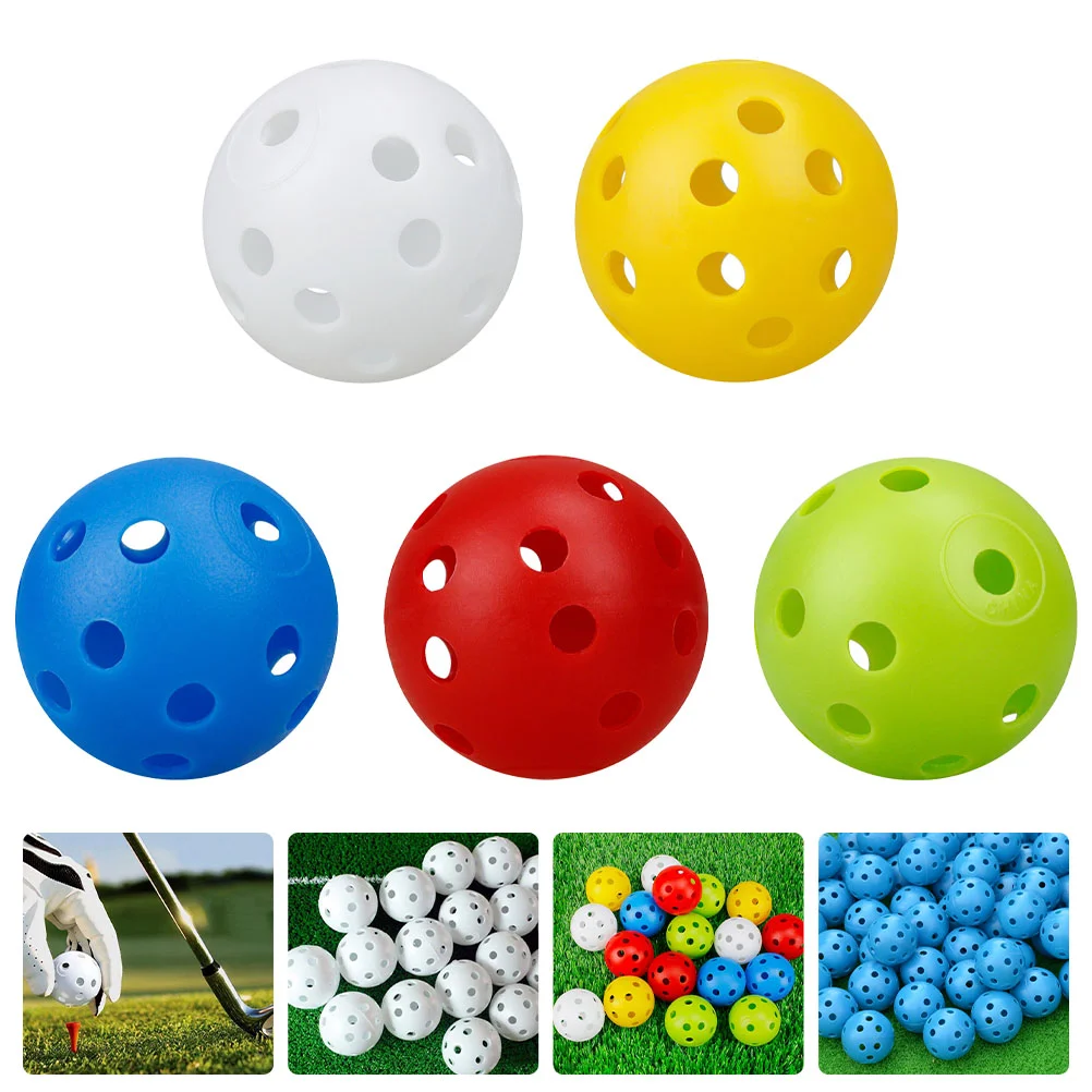 

50 Pcs Golf Practice Ball Golfing Hollow-out Balls Swing Golfs Training Plastic Child