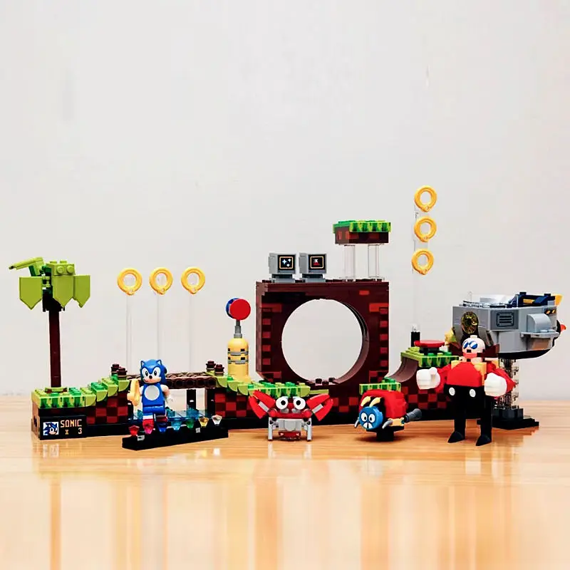 

New Ideas Compatible 21331 1125pcs Pop Game Green Hill Zone Model Building Set Block Bricks Kits Toys For Children Boy Gift