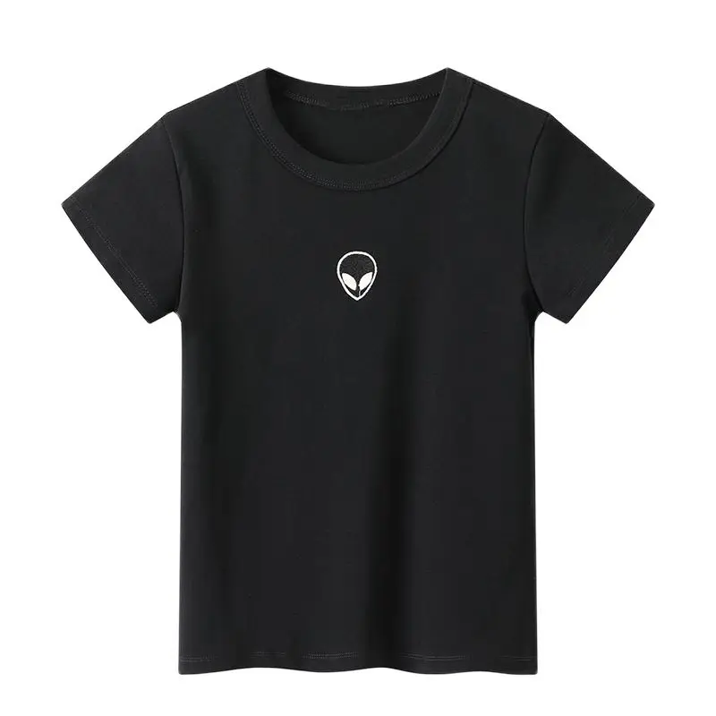 

Y2K черная футболка для девочек 2022, Весенняя модная женская Повседневная шикарная футболка с коротким рукавом, Женская милая облегающая футб...