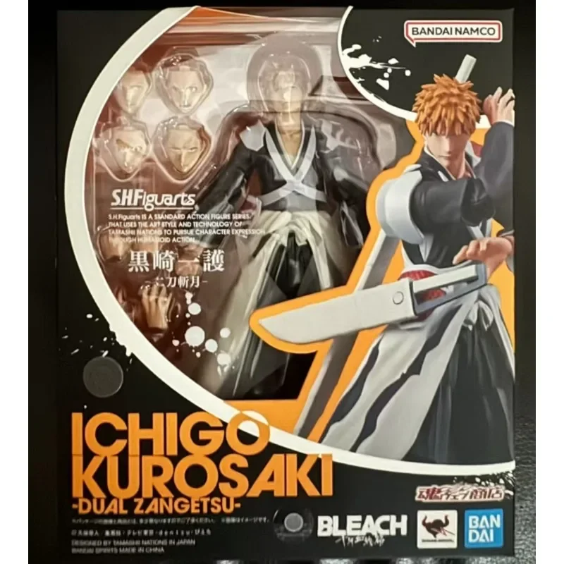 В наличии оригинальный Bandai S.H.Figuarts SHF BLEACH Kurosaki Ichigo Dual Zangetsu Ver. Аниме фигурка модель