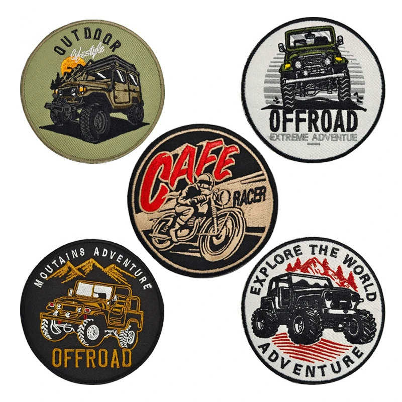 

Outdoor SUV Series Embroidered Cloth Stickers Personality Backpack Accessories Traversing Adventure Badge with Hook Hairy Face
