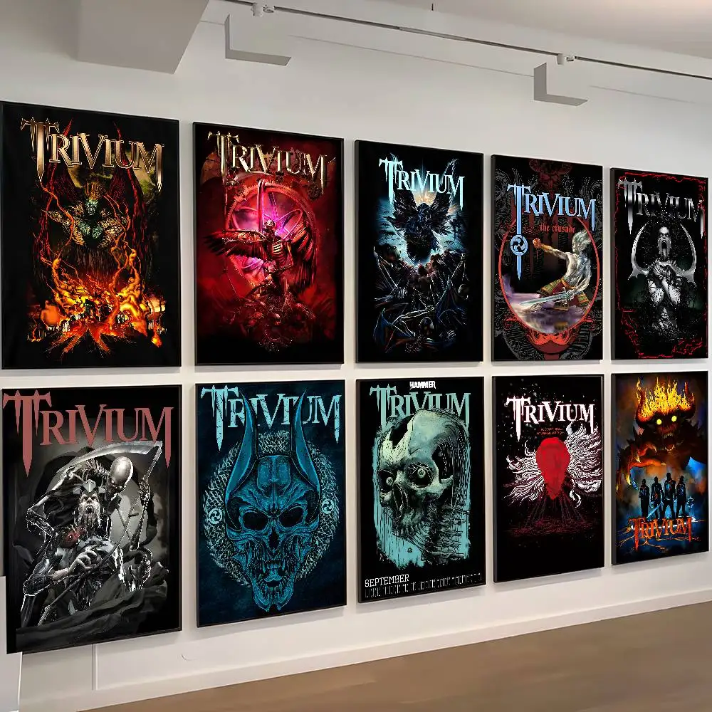 Фото Винтажные постеры группы Heavy Metal T-Trivium, наклейки для декора комнаты, дома, бара, кафе, кавайный декор для комнаты №1