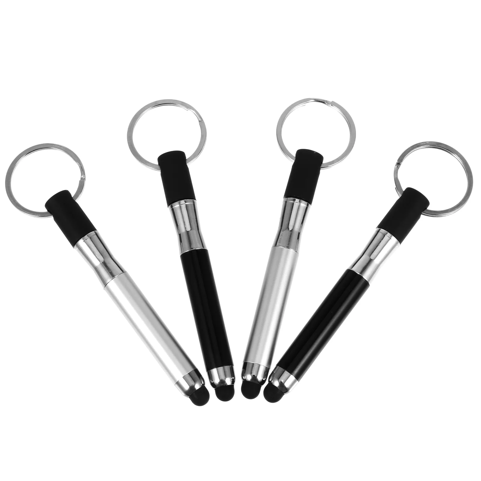 

4 Pcs Touch Screen Ballpoint Pen Stylus Capacitance Key Rings Pens Chain Plastic Keyring Capacitive
