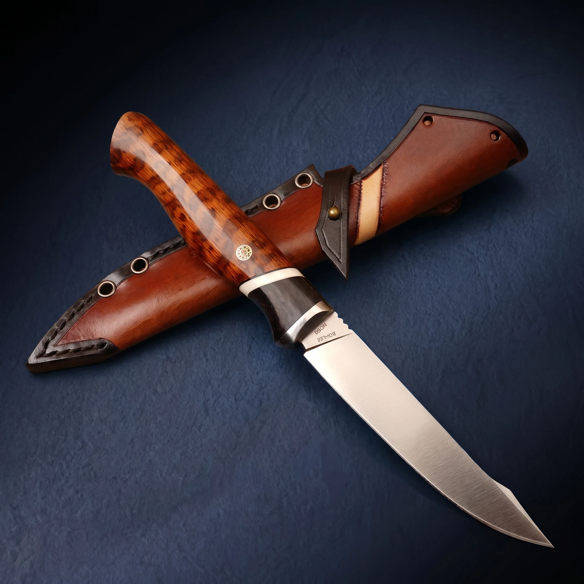 Фото OGAR Новый портативный инструмент Flying Fish M390 из порошковой стали для активного отдыха, кемпинга и туризма, многофункциональный нож с рукоятью из кожи змеи и дерева, ручная работа №2