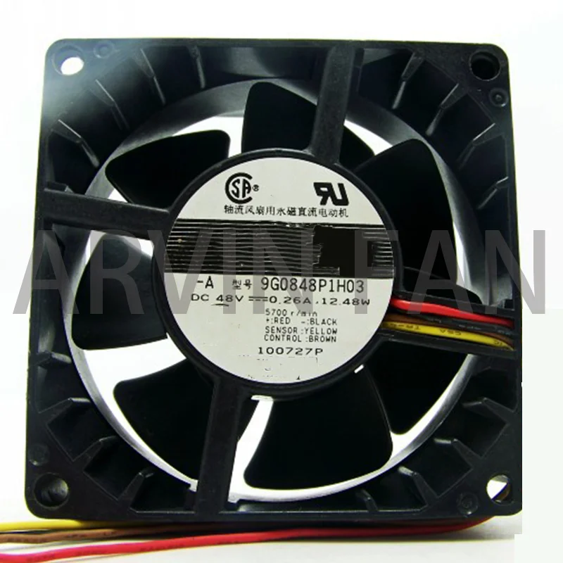 8038 8CM 9G0848P1H03 48V PWM тихий вентилятор, термостат, сервер