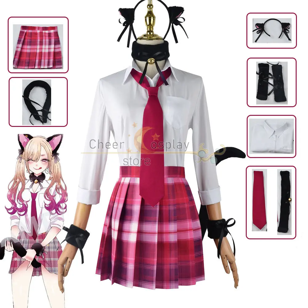 

Anime My Dress-Up Darling Kitagawa Marin Cosplay Costume Marin Dress Kitagawa Maid Attire Costume Halloween Wig Women Costume