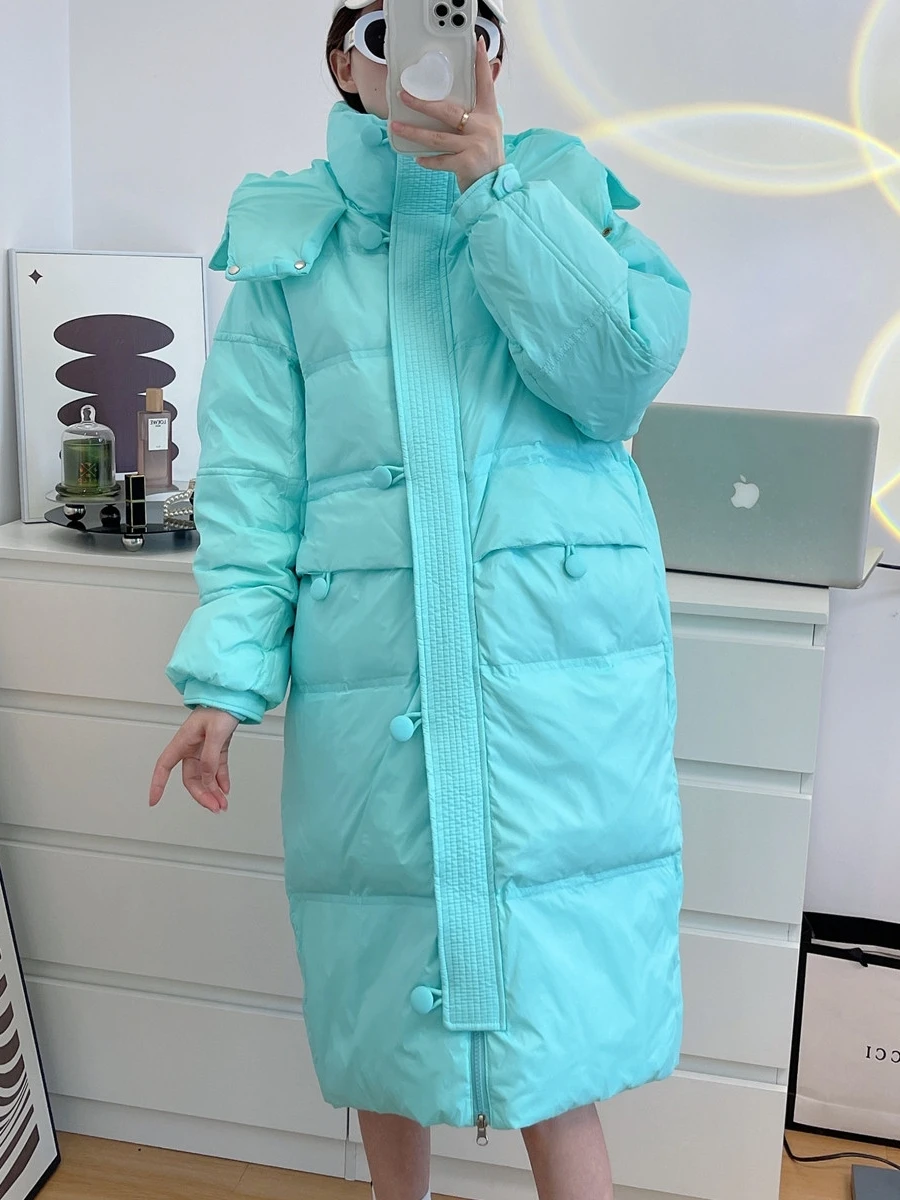 New Women Down Jacket Casual Style Autumn Winter Long Coats And Parkas Female Outwear