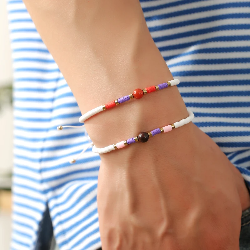 12 шт./партия женский браслет из натуральной глины