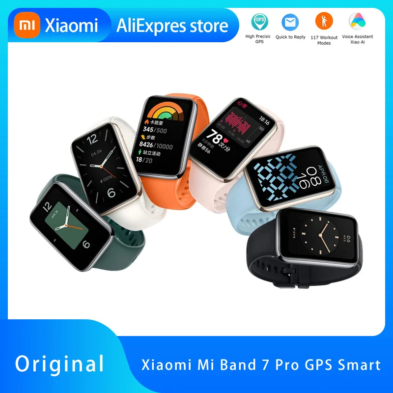 

Смарт-браслет Xiaomi Mi Band 7 Pro с GPS, 2022 дюйма, AMOLED, Bluetooth
