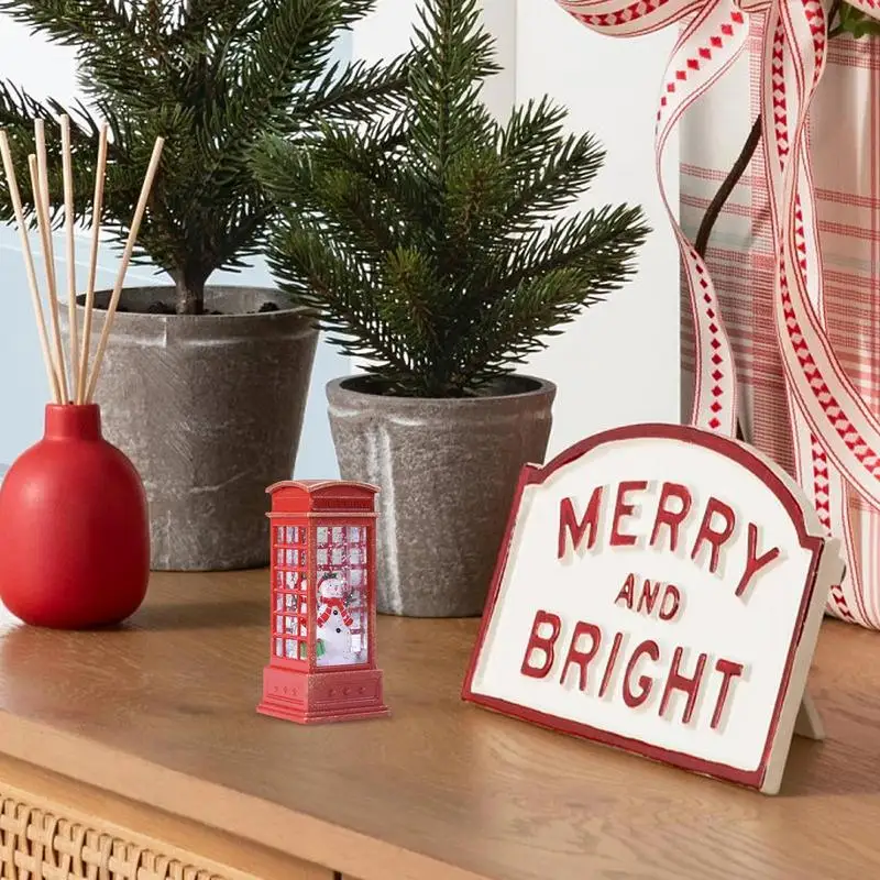 Рождественский фонарь Телефонная будка Снеговик Маленькая масляная лампа