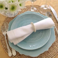100 high quality linen napkins white color pure linen fabric
