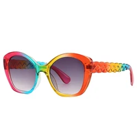 rainbow cat eye sunglasses for women fashion designer style reflective lenses oversized cateyes shades gafas de sol
