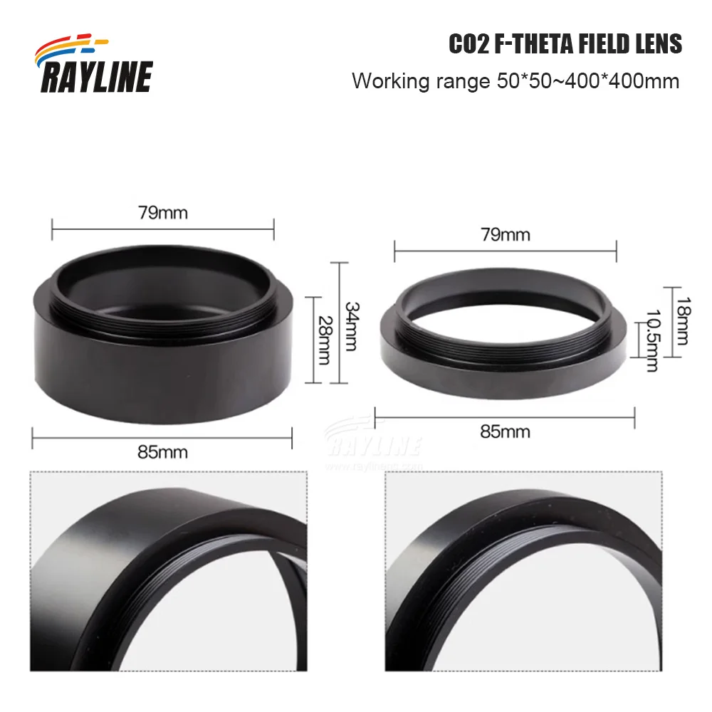 CO2 F-theta линза лазерная головка набор линз 50-50 ~ 400-400 детской длины мкм нм для