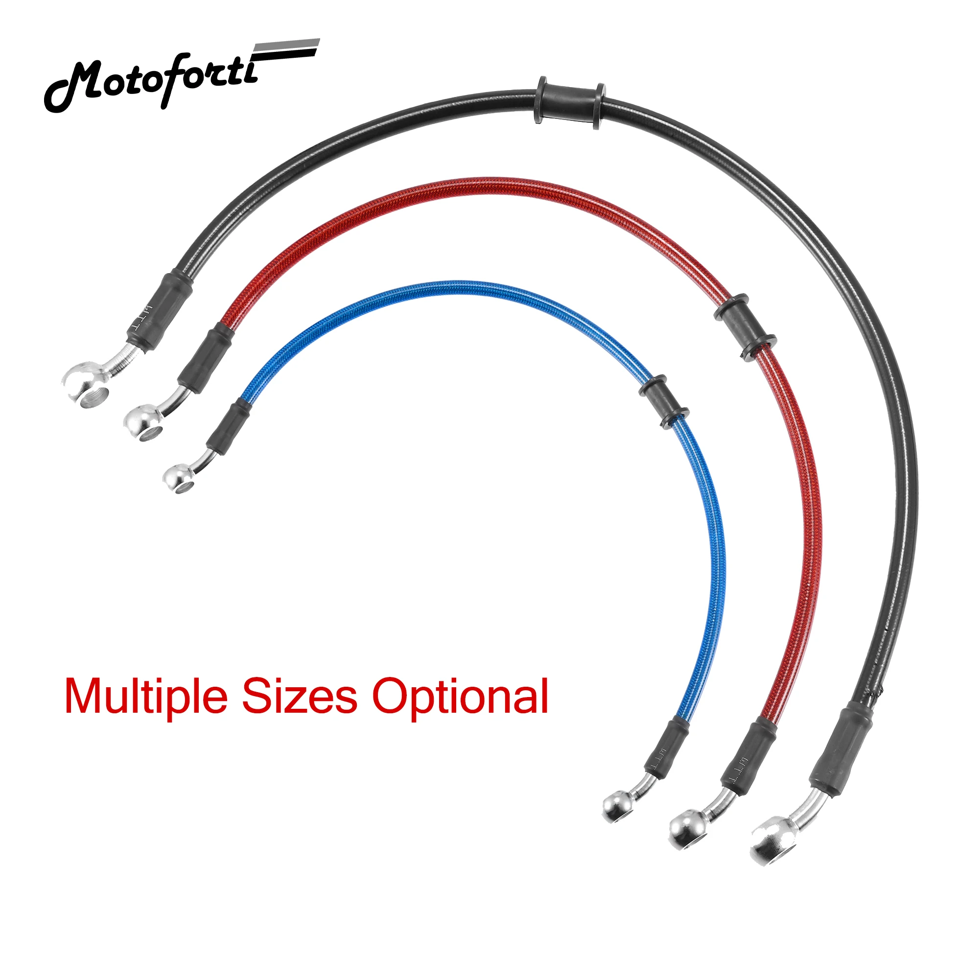 

Motoforti 50cm 90cm 120cm 130cm 19.69"-51.18" Length Motorcycle Hydraulic Brake Line Oil Hose Pipe Braided Cable 10mm ID