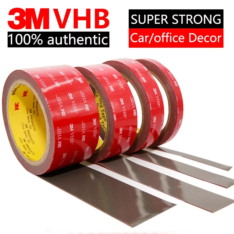 

2023NEW 3M VHB Double Side Tape Super Strong High Temperature Gray Foam Adhesive Two Face For Car/Home Decor Wide 5-50mm Customi
