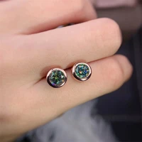 blue green moissanite drop earring 1ct 6 5mm vvs lab diamond fine jewelry for women anniversary gift real 925 sterling silver