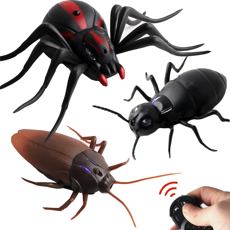 

Funny Toy Infrared Remote Control Insect Toys Simulation Spider Ants Cockroaches Electric RC Toys Gifts For Children Adult Prank
