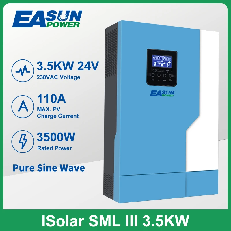 

MPPT Pure Sine Wave 3500W Hybrid Solar Inverter 110A Solar Charge Controller 24V 220V 50Hz/60Hz Off Grid Inverter With Wifi Mode