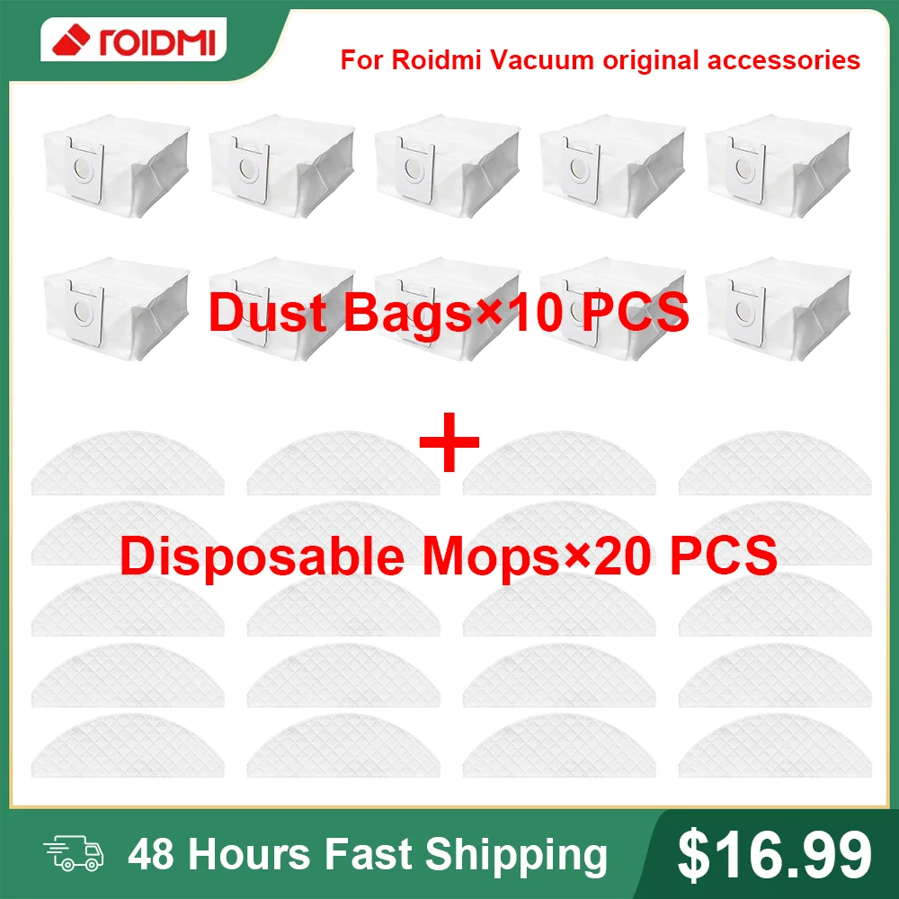 

Original ROIDMI EVE Plus Vacuum Cleaners Accessories Dust Collector Dust Bags Robot Vacuum and Mop Cleaner Disposable Mops Parts