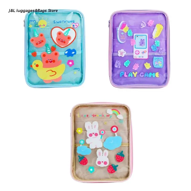 

Cartoon Bear Tablet Liner Sleeve Bags Portable Clear Pouch Carrying Bag Transparent Storage Bags PVC Pouch Case