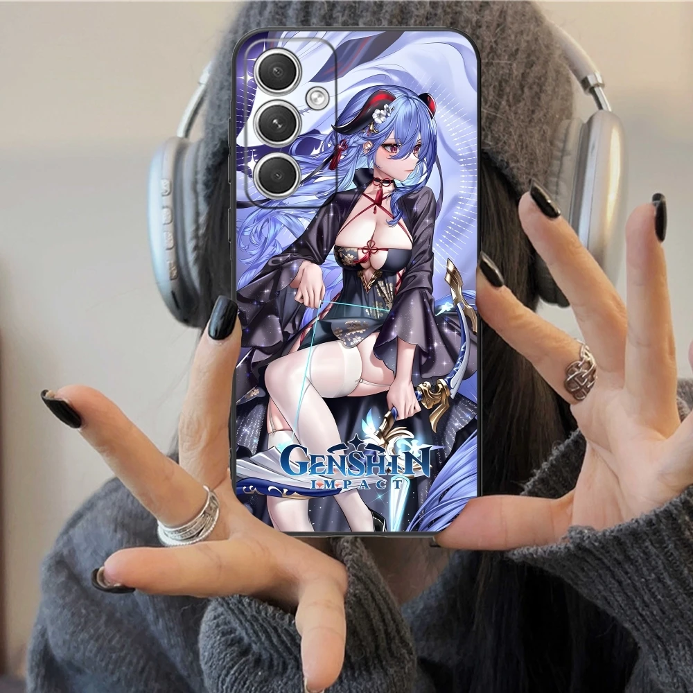 Чехол Genshin Impact Ganyu мобильный телефон для Samsung Galaxy S24 S23 S22 S21 S20 S10 S9 Plus FE Ultra Lite черный
