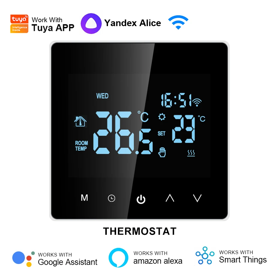 Tuya Smart Wifi Thermostat Electric Floor Heating Water/Gas Boiler LCD Digital Touch Temperature Control for Google Home Alexa