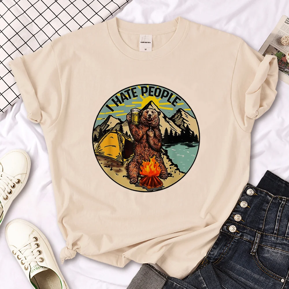 

Bear tshirt women funny Japanese harajuku t-shirts girl harajuku y2k clothes